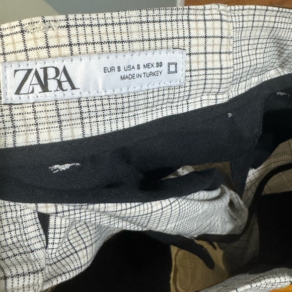 Zara Men's Light Gray Checkered Pants - Picture 3 of 4